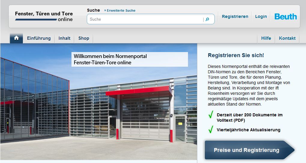 Normenportal Fenster-Türen-Tore
